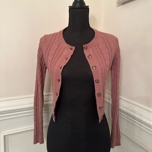 Women's Cable Knit Cardigan-Wild Fable Mauve, xs